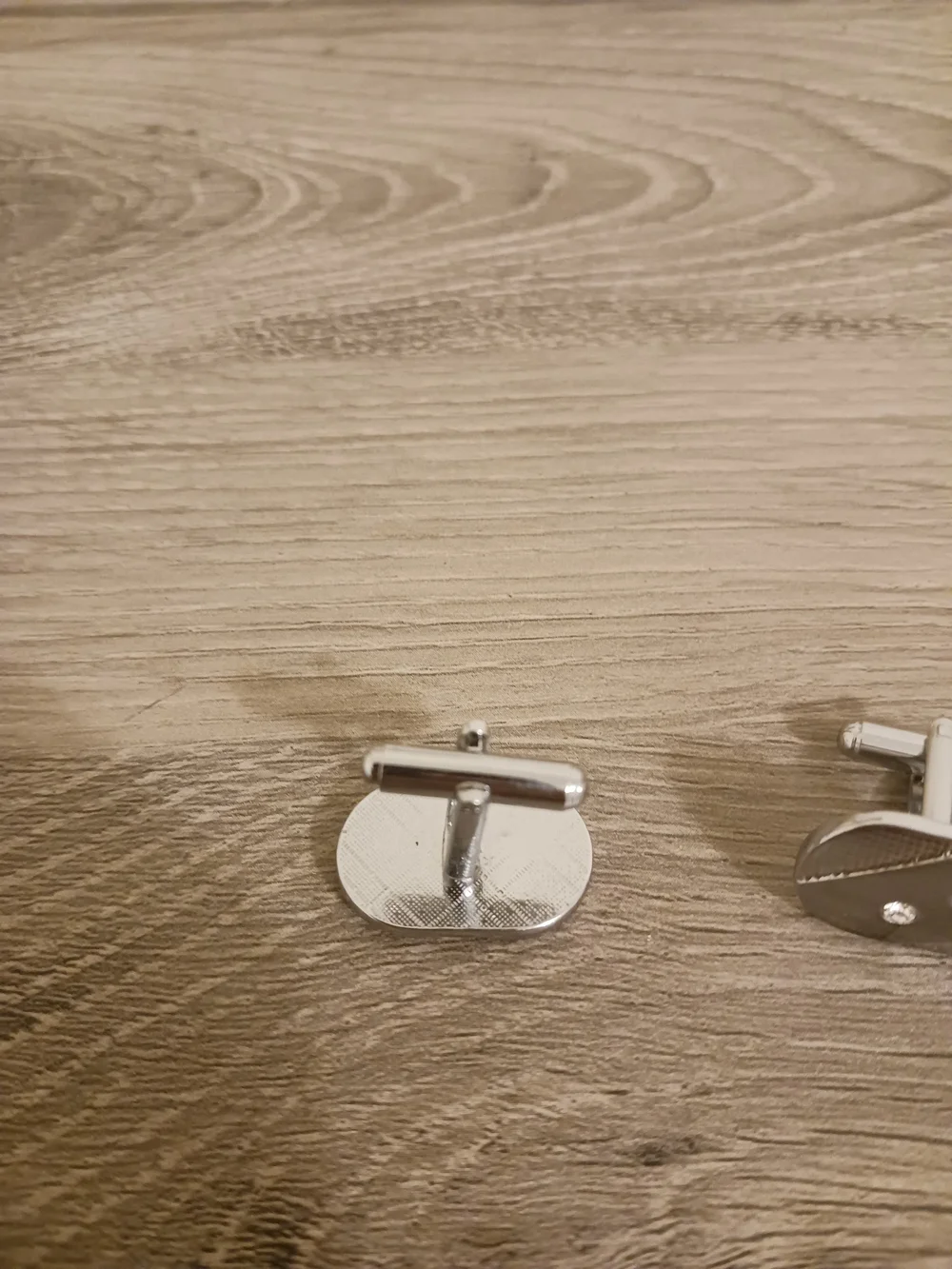 Stunning Silver Tone Crystal Vtg Swank Oval Cuff Links Pair